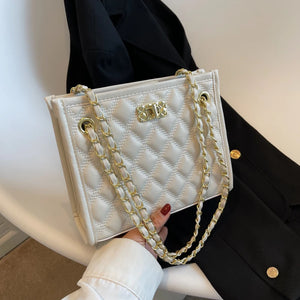 Pu Leather Lattice Women Shoulder Bags Famous Women Bags