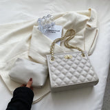 Pu Leather Lattice Women Shoulder Bags Famous Women Bags