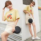 Round Tassel Messenger Bag Mini Solid Circular Small Crossbody Bag