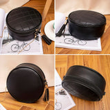 Mini Round Tassel Messenger Bag Small Crossbody Purse Handbag
