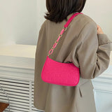 Women Mini Underarm Chain Shoulder Bag Ladies Felt Tote Bag