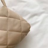 Quilted Top-handle Travel Purse Soft Nylon Bag for Autumn Winter