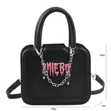 Gothic Style Letter Print Crossbody Bag for Women