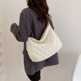 Women Crossbody Bag Rhombus Pattern Tote Girls Handbags Armpit Bag