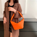 Women Quilted Shoulder Bag PU Leather Hobos Armpit Bag