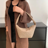 Women Quilted Shoulder Bag PU Leather Hobos Armpit Bag