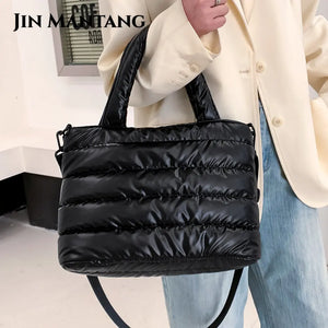 Padded Down Shoulder Bags for Women Large Capacity Tote Crossbody Bag