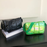 Quilted Check Winter Ladies Shopper Bag Casual Shoulder Bag Nylon Messenger Bags