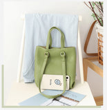 Women PU Leather Bucket Shoulder Bag Composite Bags Soft Purse
