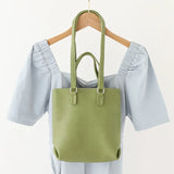 Women PU Leather Bucket Shoulder Bag Composite Bags Soft Purse