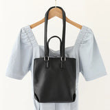 Women PU Leather Bucket Shoulder Bag Composite Bags Soft Purse