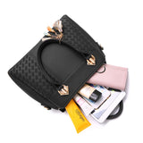 Women Tassel PU Leather Totes Embroidery Crossbody Bag