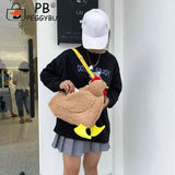 Hen Shape Plush Shoulder Crossbody Messenger Bag Fun Casual Ladies