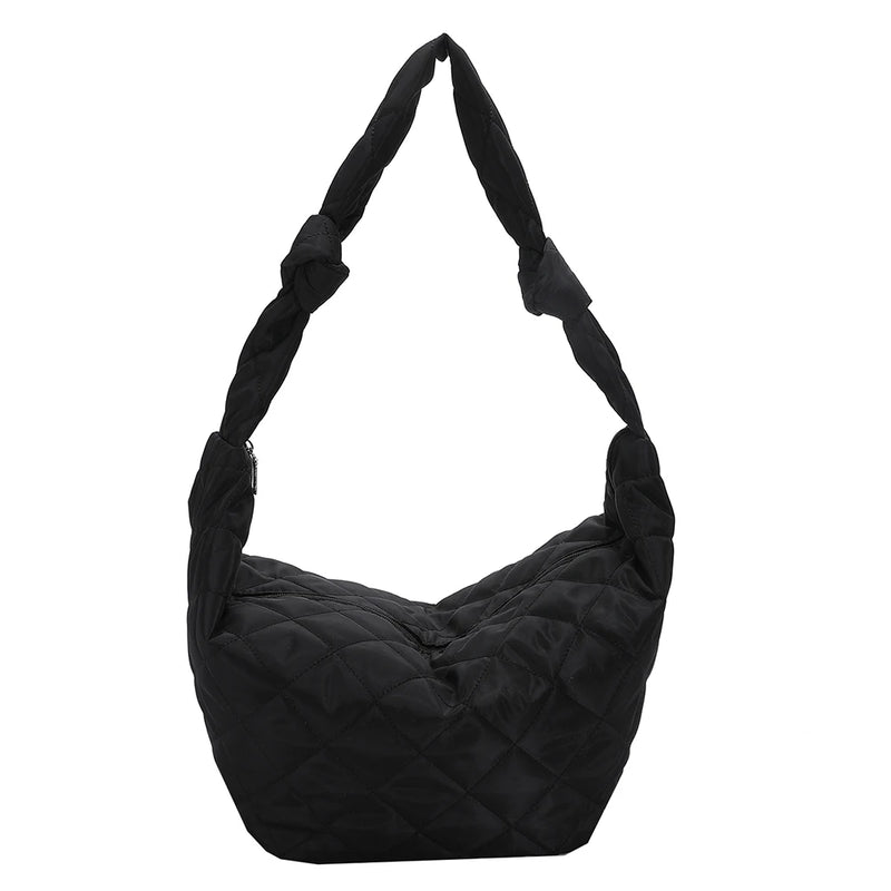 Women Solid Cotton Padded Hobos Handbags Casual Shoulder Totes Bags