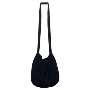 Women Woven Shoulder Bag Large Capacity Crochet Hobo Knitting Handbag