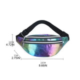 Women Holographic Waist Fanny Pack Belt Bag Pouch Travel