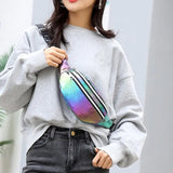 Women Holographic Waist Fanny Pack Belt Bag Pouch Travel