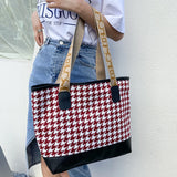 Houndstooth Tote Bag Large Capacity Handbag
