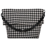 Women Canvas Houndstooth Shoulder Bag Chain Tote Handbag