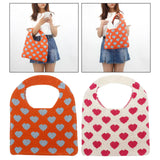 Women Knitted Shoulder Bag Love Large Pouch Tote Heart Accessories Hollow