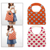 Women Knitted Shoulder Bag Love Large Pouch Tote Heart Accessories Hollow