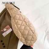 Women Handbag Rhombic Lattice Quilted Down Bag Large Capacity Casual Shopping