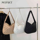 Women Handbag Rhombic Lattice Quilted Down Bag Large Capacity Casual Shopping