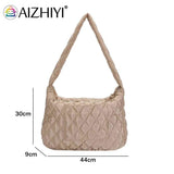Large Capacity Quilted Messenger Bag for Shopping