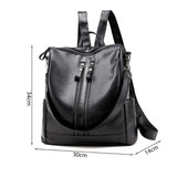 Women Anti-theft Leather Backpack School Travel Bag