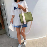 Large Capacity Canvas Shoulder Handbag for Women