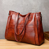 High Leather Tote Bag Large Capacity Shoulder Handbag