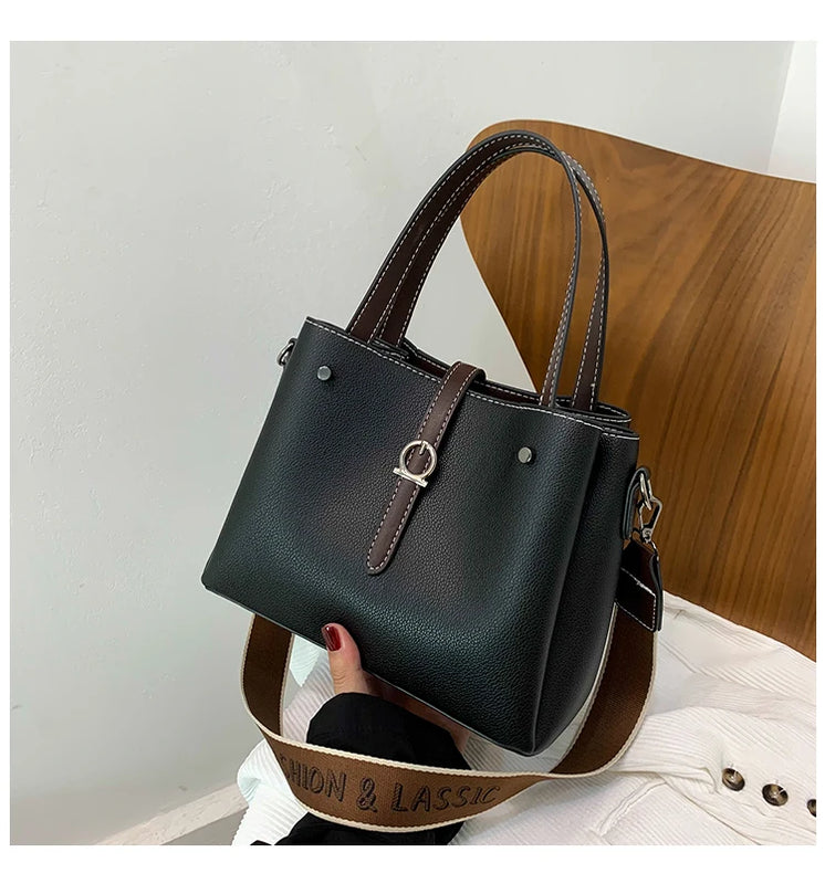 Women Large-capacity Double Compartment Handbag Female Casual Shoulder Bag