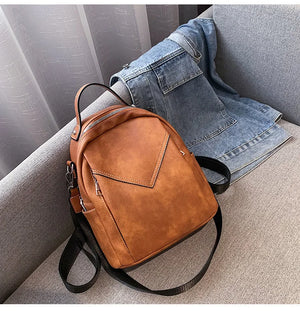 Women Leather Backpack Small PU School Bag Backpack for Teenager Girls Rucksack