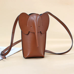 Elephant Shape Leather Shoulder Messenger Bag for Women
