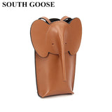 Elephant Shape Leather Shoulder Messenger Bag for Women