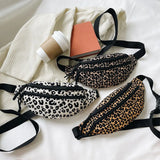 Leopard Print Flannel Shoulder Bag Women Retro Handbag