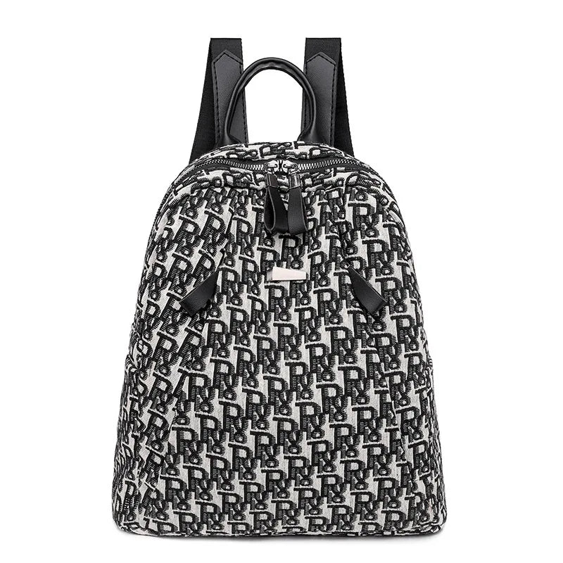 Women Letter Backpack Oxford Canvas Bag Casual Ladies Travel Small Bag