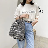 Women Letter Backpack Oxford Canvas Bag Casual Ladies Travel Small Bag