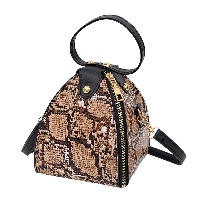 Leopard Print Women's Large Capacity Leather Shoulder Bag Messenger Bag