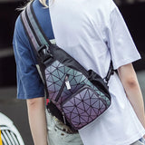 Luminous Hologram Geometric Messenger Bag