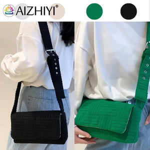 Women Messenger Bag Casual Flip Commute Bag Adjustable Strap Soft Cloth
