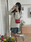 Women Messenger Bag PU Leather Small Shell Bag Vintage Shoulder Bag