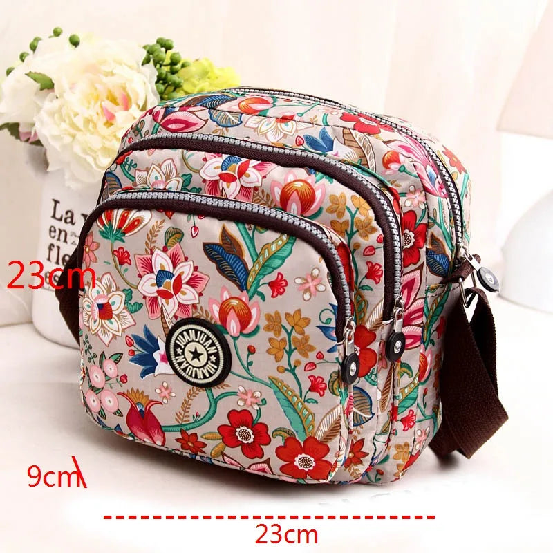 Flower Printing Messenger Bag Women Casual Shoulder Bag