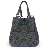Geometric Luminous Shoulder Bag Fold Handbags Bucket Bag