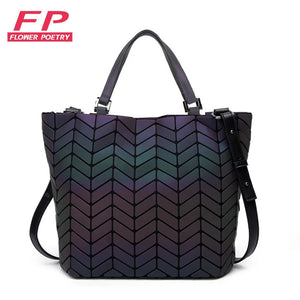 Geometric Luminous Shoulder Bag Fold Handbags Bucket Bag