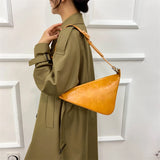 Retro Triangle PU Leather Messenger Bag Wide Shoulder Straps