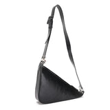 Retro Triangle PU Leather Messenger Bag Wide Shoulder Straps