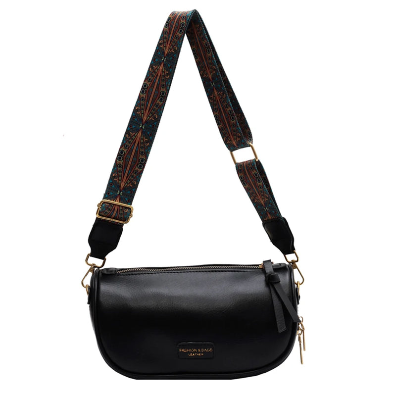 Women PU Leather Messenger Bag Adjustable Strap Crossbody Travel Bag