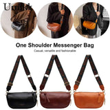 Women PU Leather Messenger Bag Adjustable Strap Crossbody Travel Bag
