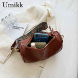 Women PU Leather Messenger Bag Adjustable Strap Crossbody Travel Bag